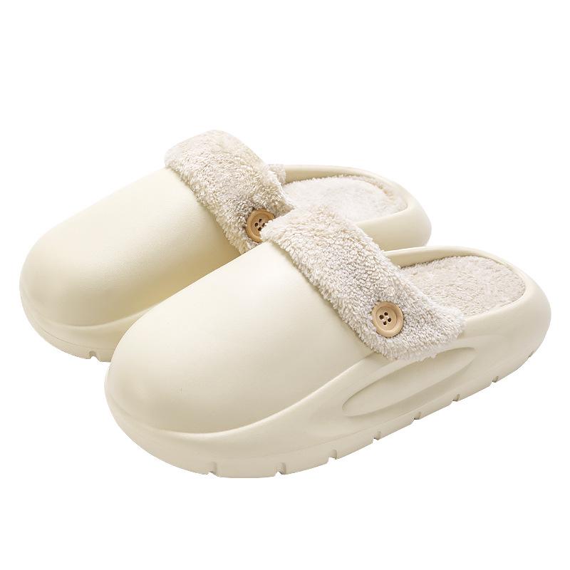 Waterproof Cotton Slippers: Non-Slip, Removable, Warm Indoor Footwear for Women and Men - New Autumn/Winter Style.