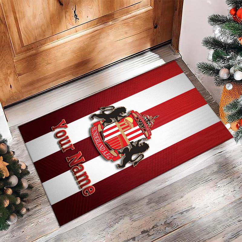 Sunderland FC Printed Crystal Velvet Rug Non‑Slip Crystal Velvet Carpet For Sofa Bedroom Indoor Home Decoration