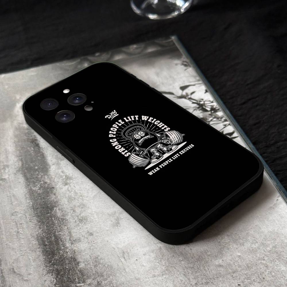 

Bodybuilding Gym Fitness Phone Case Black Silicone Soft Shell For IPhone 17 16 15 14 13 12 11 Air Pro Max Plus Hot Sale iphone 17 Pro
