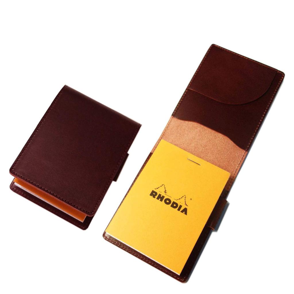 Rhodia No. 11 Leather Cover with One Notepad (Vintage Wine)