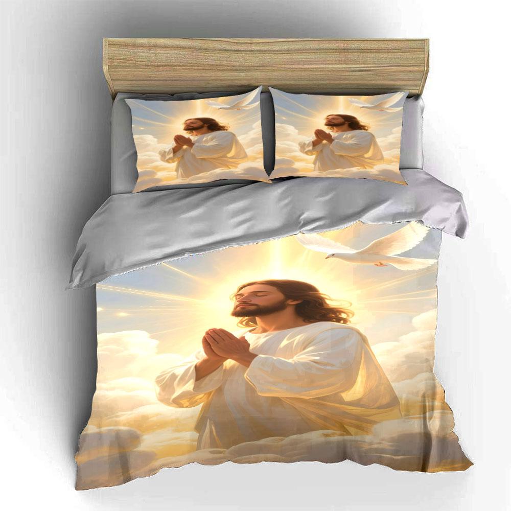 Praying figure with dove. Bedding sets Duvet cover sets Duvet covers Pillowcases(1 * Duvet Cover 2 * Pillowcases without duvet insert)