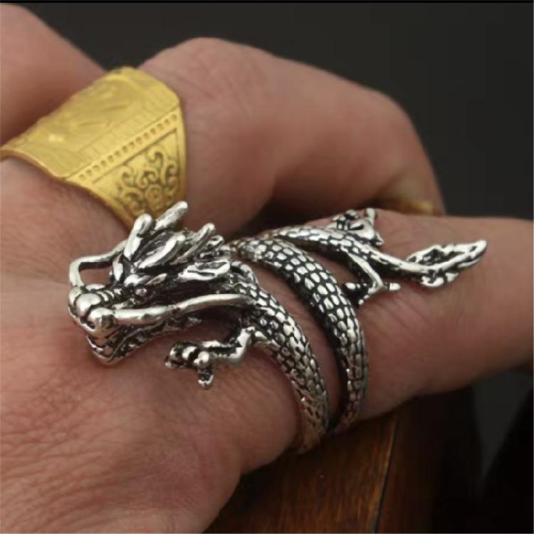 Modern Stylish Rings Adjustable Open Rings Dragon Symbols Finger Rings Jewelry