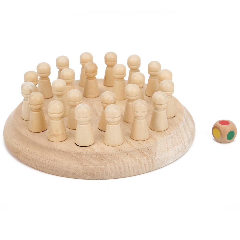 Dřevěná Memory Match Chess Game Stolní vzdělávací dětská stolní hra