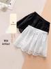 Versatile Mid-Length Lace Skirt: Year-Round Elastic Waist Skirt for Modest Coverage