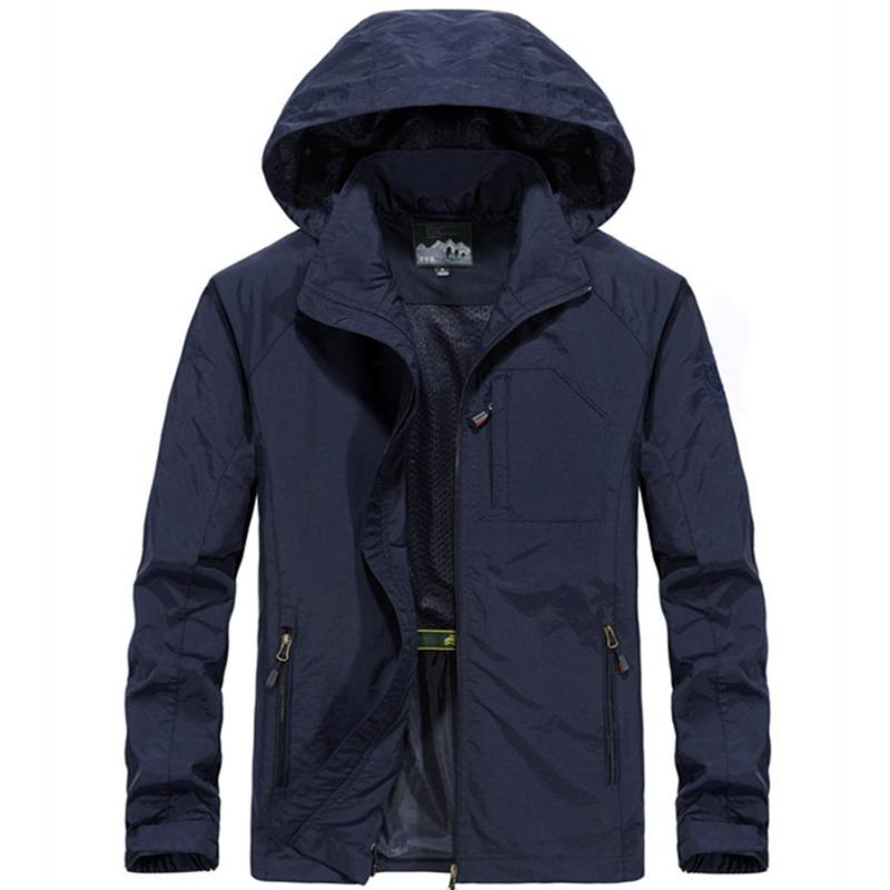 

Мужская куртка весна-осень однослойная тонкая четырехсезонная дышащая куртка ветрозащитный и водонепроницаемый альпинистский костюм 5xl темно-синий
