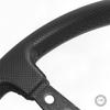 Deporacing Steering Wheel, 32mm Deep Cone, 70mm, Perforated PVC Top, Black Line, Black, Black Stitching (D32PB)