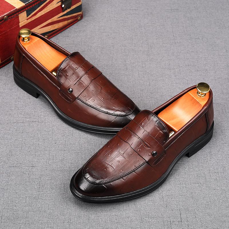 Fashion Fashion Penny Loafers Men's Black Brown Patent Leather Oxford Flats Casual Shoes Male Homecoming Wedding Dress Zapatillas Hombre