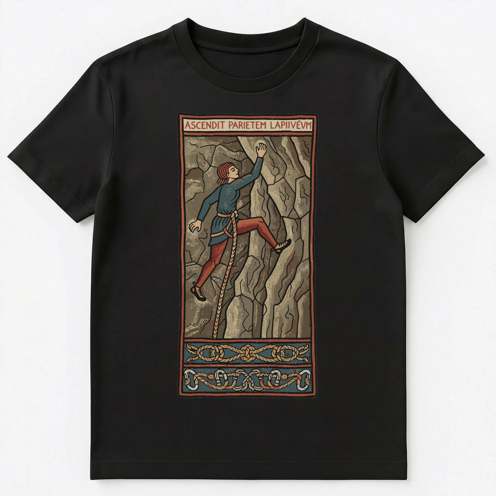 Climber History Buff Ascending Wall Medieval Tapestry Unisex T-Shirt 4XL