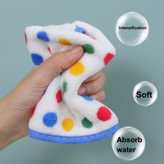 5Pcs Dish Towel Rainbow Dot Coral Velvet Rags Super Soft Absorbent Microfiber Towels Kitchen Drying Hands Tableware