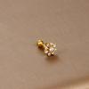 Gold Stainless Steel Earrings with Zircon Studs - Creative and Elegant Design