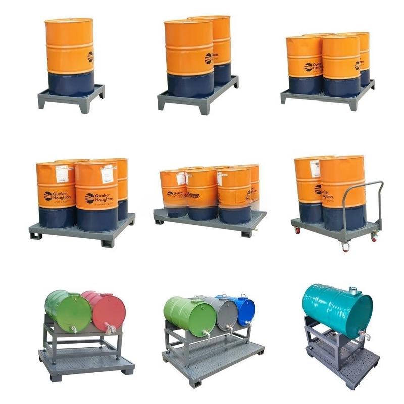 Oil Drum Spill Pallet System with Rack and Drum