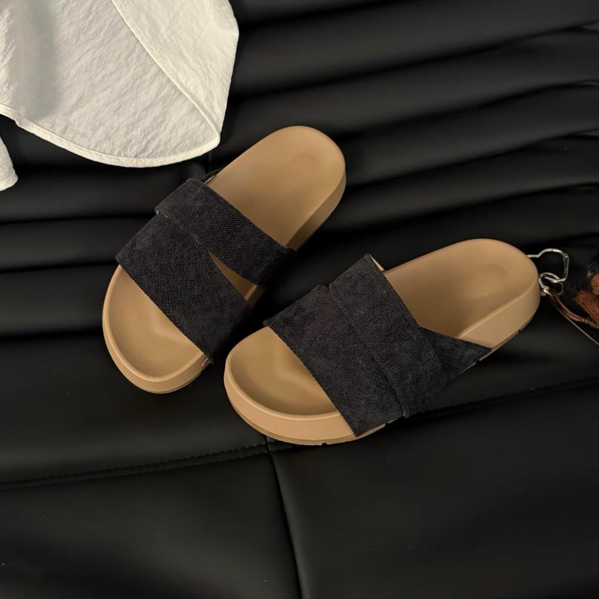 Simple Shoes with Thick Soles, Flip-flops, New Style Shoes, Women s Shoes 35