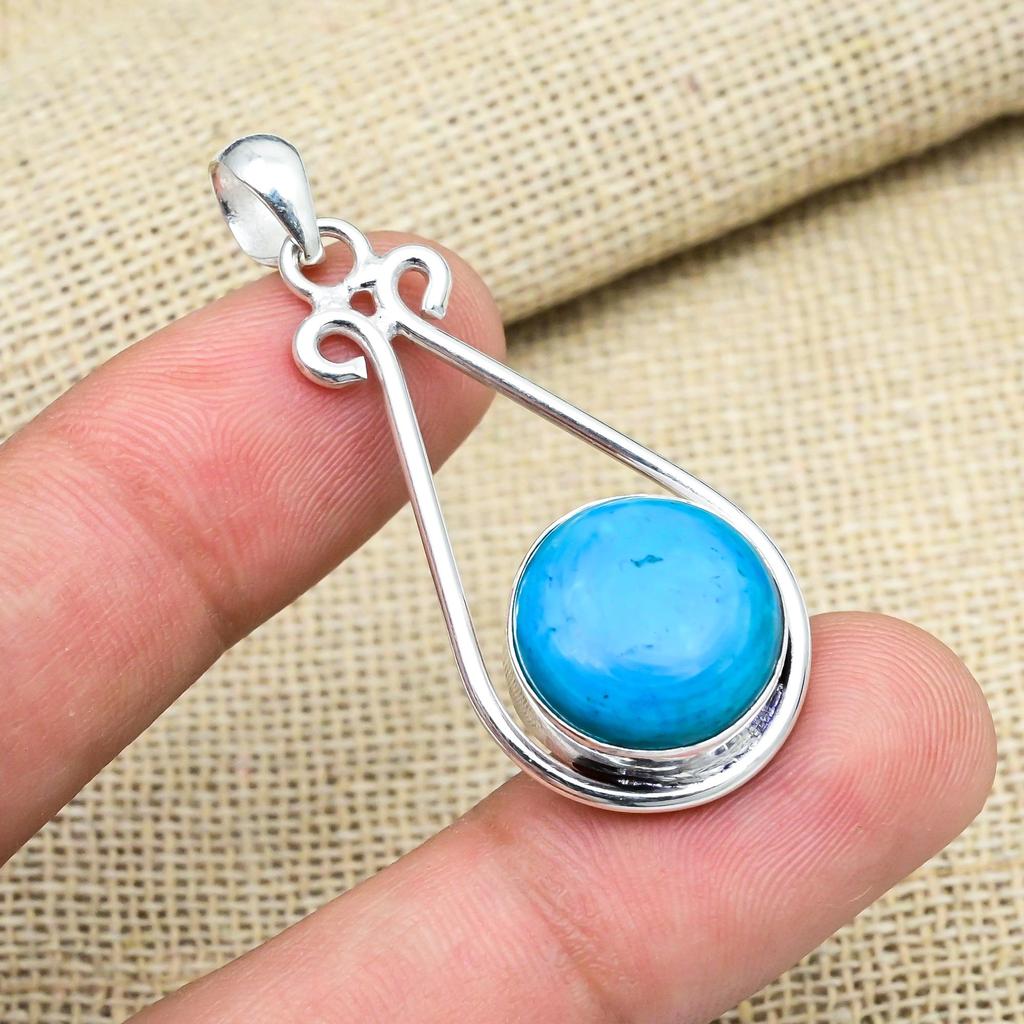 Piatră Prețioasă Turcoaz Albastru Handmade Argint Sterling 925 Bijuterii Charm Pandantiv Cadou Pentru Mamă