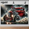 HUBGO Hot Rod Racing Hintergrundbild, Fotografie und Event-Hintergrund im Retro-Auto-Design XY