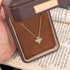 Twin Clover Pendant Necklace Smart Delicate Vintage Clavicle Chain