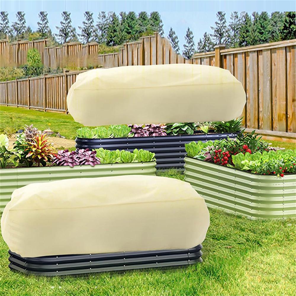 Frost Blankets For Outdoor Plants 2 Pieces Frost Protection Cloth Reusable Rectangular Plant Covers With Drawstring For Lawn