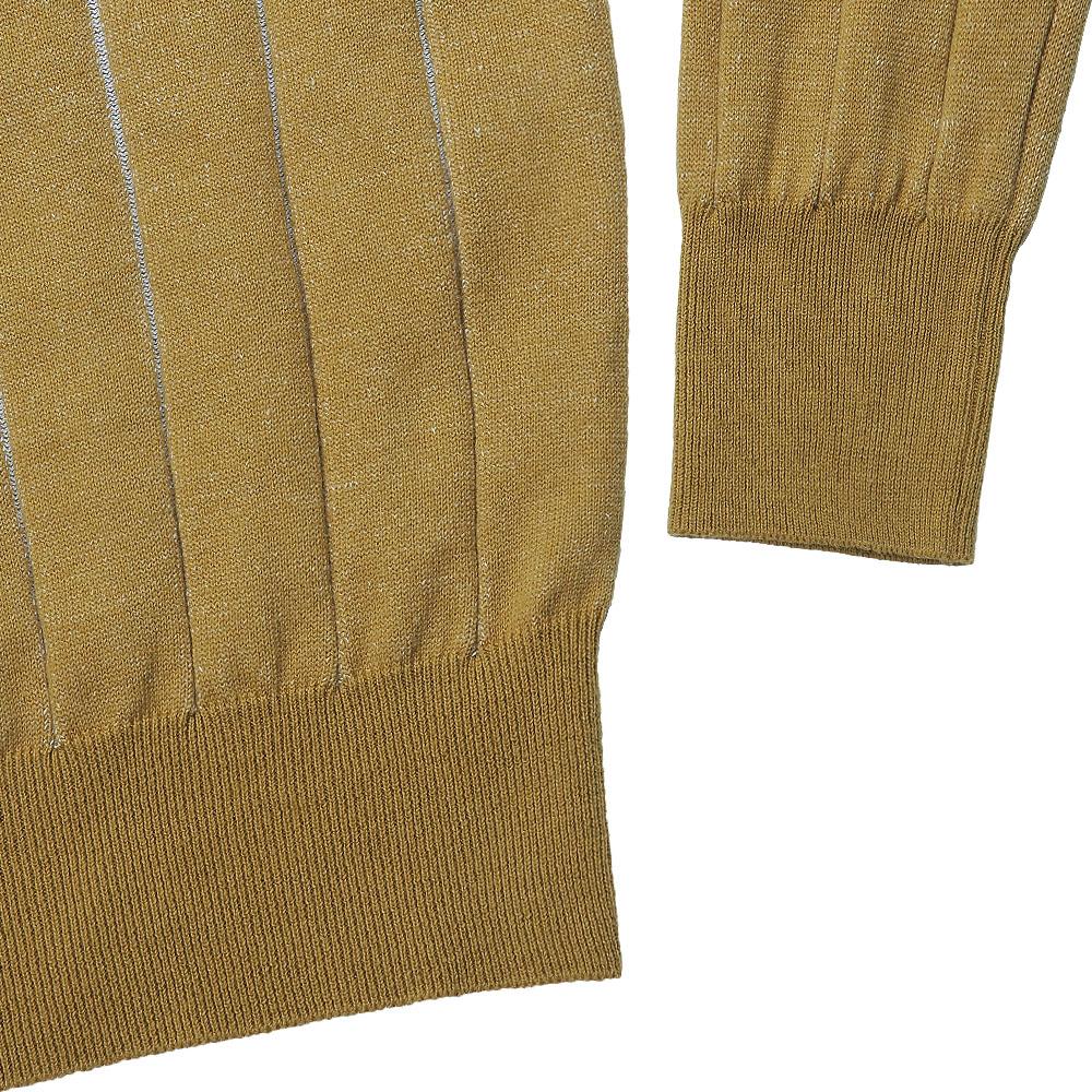 Solti Reverse Combination Polo Knit (Mustard)