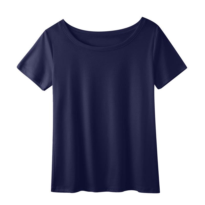 Summer New T-Shirt Women'S Mercerized Cotton Ins Short-Sleeved Round Neck T-Shirt Women