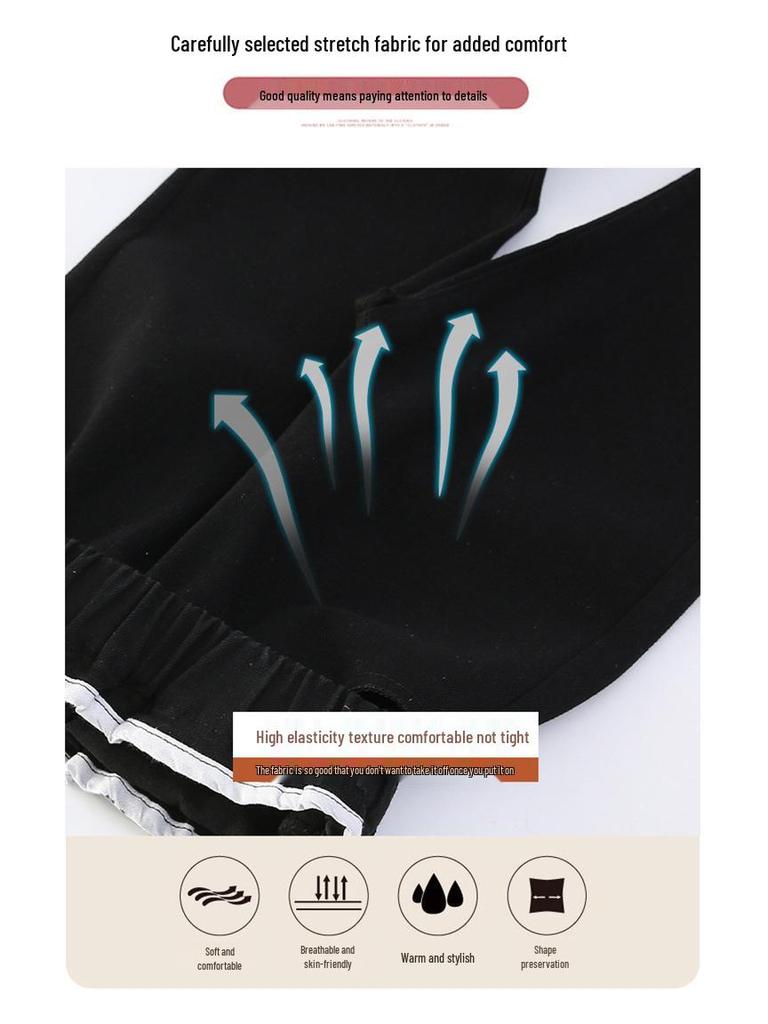 Pantalon Flare Doublé Polaire pour Filles: Vêtements décontractés tendance automne/hiver pour préadolescents