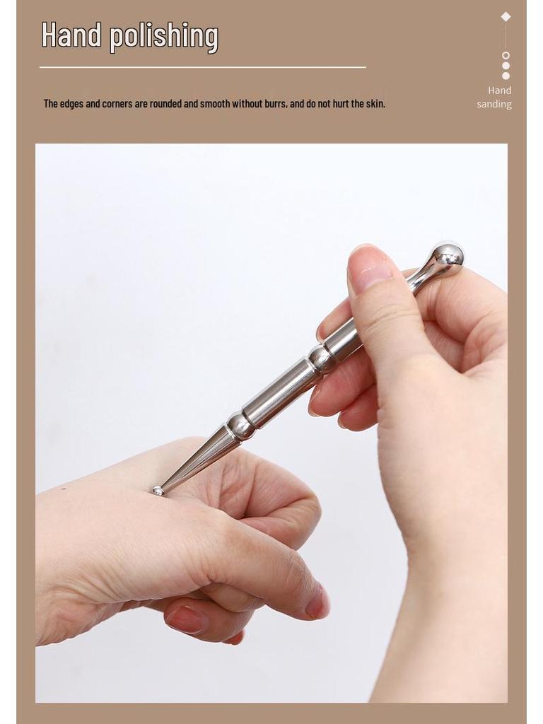 Universal Stainless Steel Gua Sha Stick for Eye, Face, and Foot Acupressure, Focused On Meridians and Acupoints, Massage Tool for Whole Body