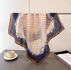 Polka Dot Style Herringbone Pattern Cotton And Linen Small Square Scarf Silk Scarf Imitation Velvet Headscarf Shawl Sun Protection Scarf Women'S Scarf