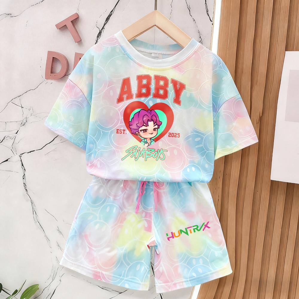 Letní Lovci Démonů Nové Kawaii Úsměvné Tváře Oblečení Dívky 3D Tisk Tričko s Krátkým Rukávem Měkké Prodyšné Pyžamo Domácí Oblečení