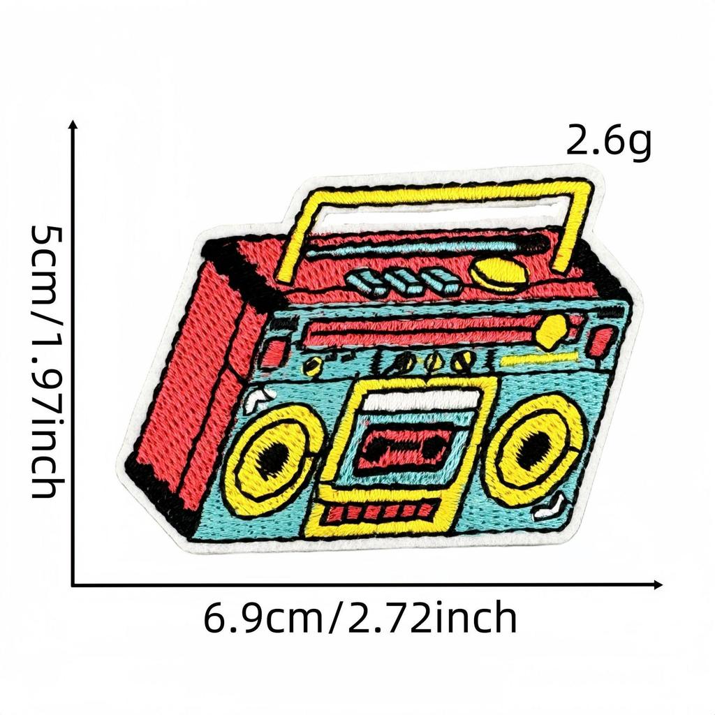 Retro Radio Telefon Aufnäher: Kreatives grenzüberschreitendes Graffiti-Design für Gepäck und Kleidung