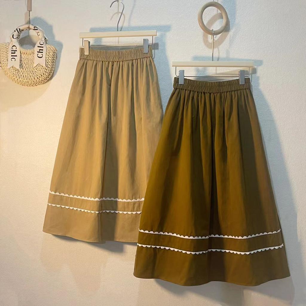 Women's Versatile Solid Color Hollow-Out High-Waist Pocket Elastic Midi Skirt - Trendy Streetwear