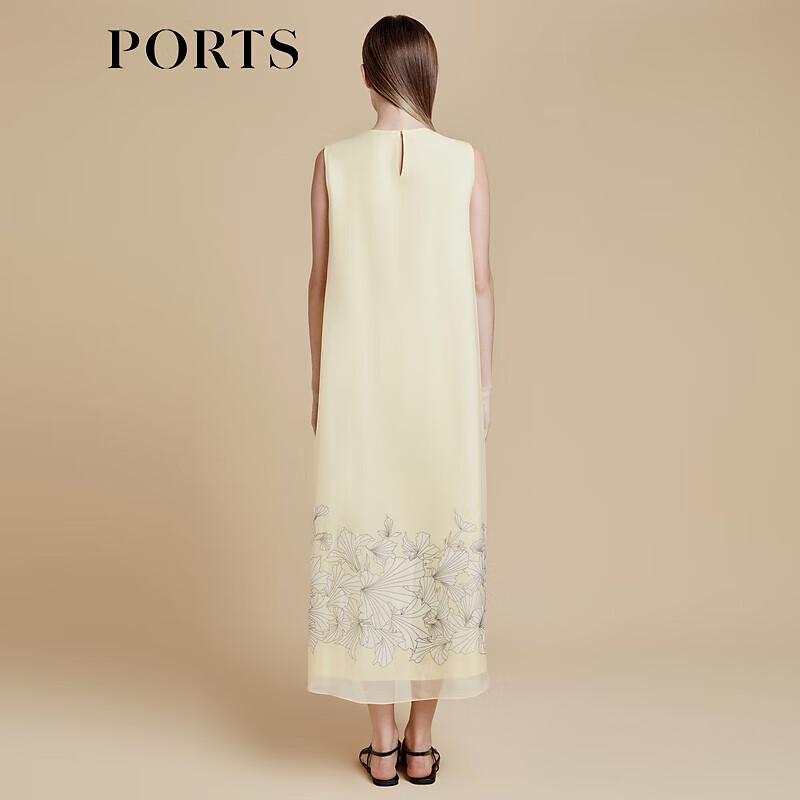 Ports Women's Yellow Print Sleeveless Midi Dress