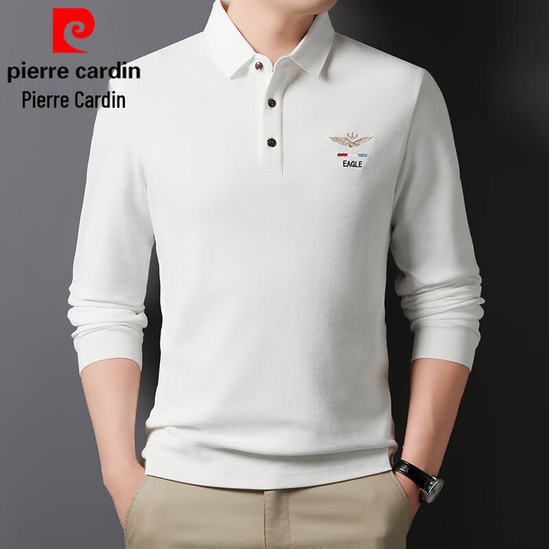Мужская хлопковая рубашка-поло с длинным рукавом Pierre Cardin 100% хлопок XL/52