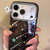 ins black background glitter color dot meteor suitable for iphone17promax apple 16pro mobile phone case 15 niche simple design sense anti-drop