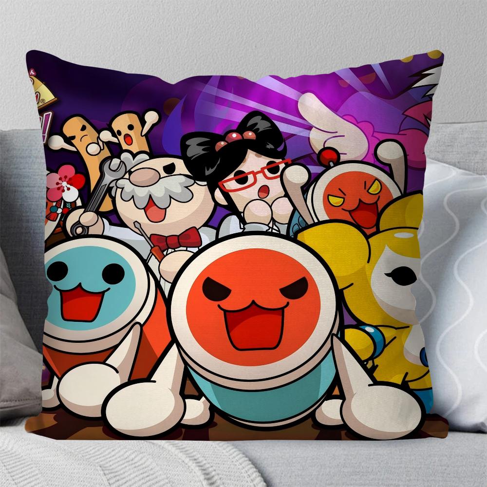 

Cartoon T-Taiko no T-Tatsujin Pillow Case Square Pillow BedroomSofaLeisure Comfort Cushion Car Living Room Home Decoration 40X40 16x16Inch