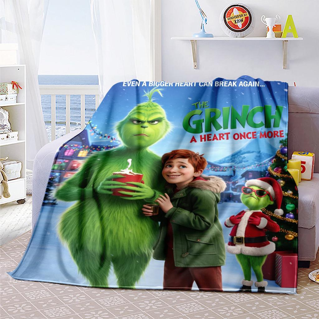 Christmas Gift Comedy Movie How the Grinch Stole Christmas blanket home warming, four season bed decoration sofa cover flannel throwing blanket K22