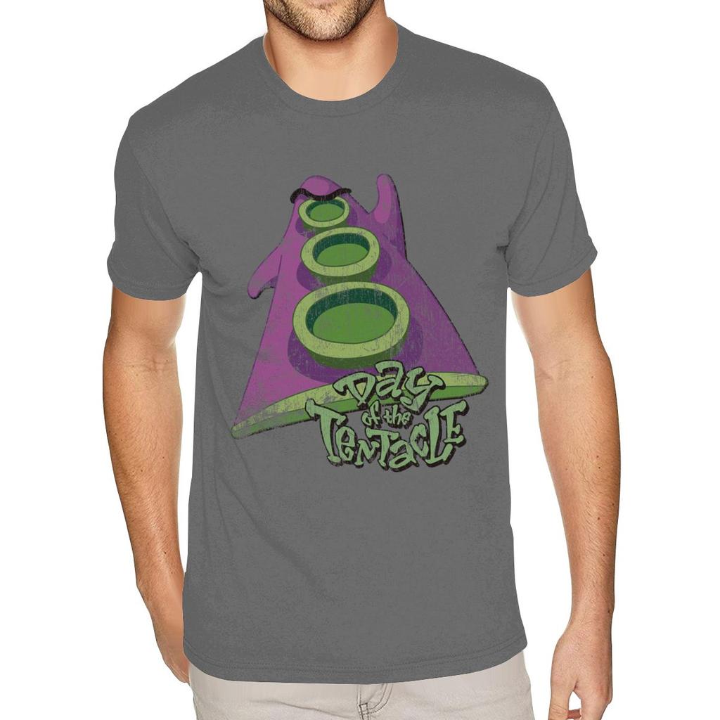 3D Printed Day Of The Tentacle (Distressed) Tees Custom Short Sleeve Valentine's For Men Small Size Black T-shirts