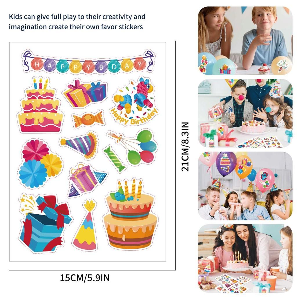 Cute Cartoon Themed Birthday Party Interactive Parent Child Puzzle Diy Stickers Pack