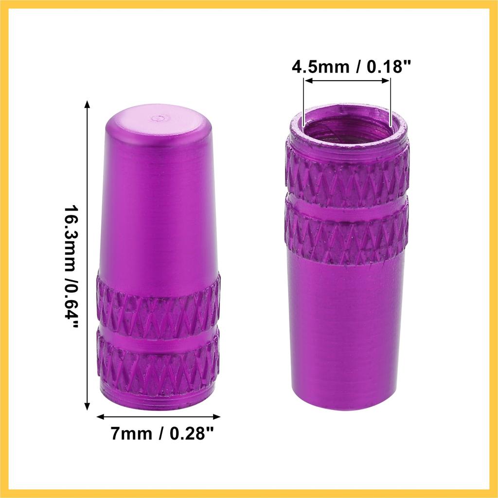 BULLSPANN Bicycle Aluminum Alloy Valve Cap French Valve Tire Dust Cover Set of 4 Mountain Bike Road Bike Purple