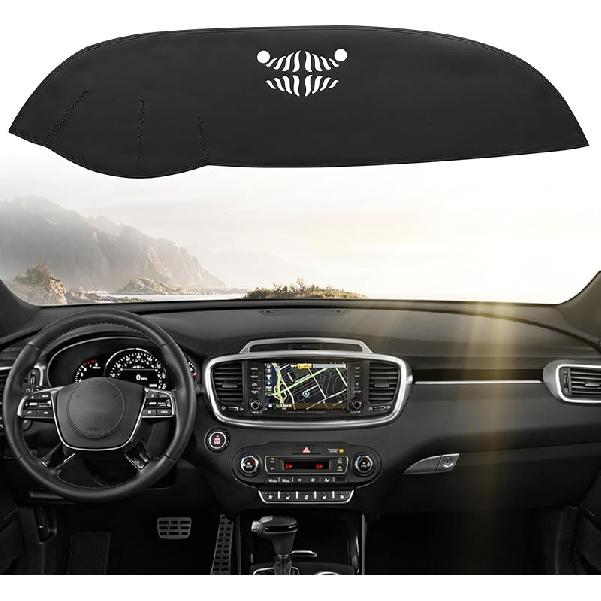 Leather Dashboard Dash Cover Mat Carpet PU Compatible With - Chevrolet Silverado&GMC Sierra 1500/2500HD/3500HD(Non-Compatible Hyundai Sonata NF)