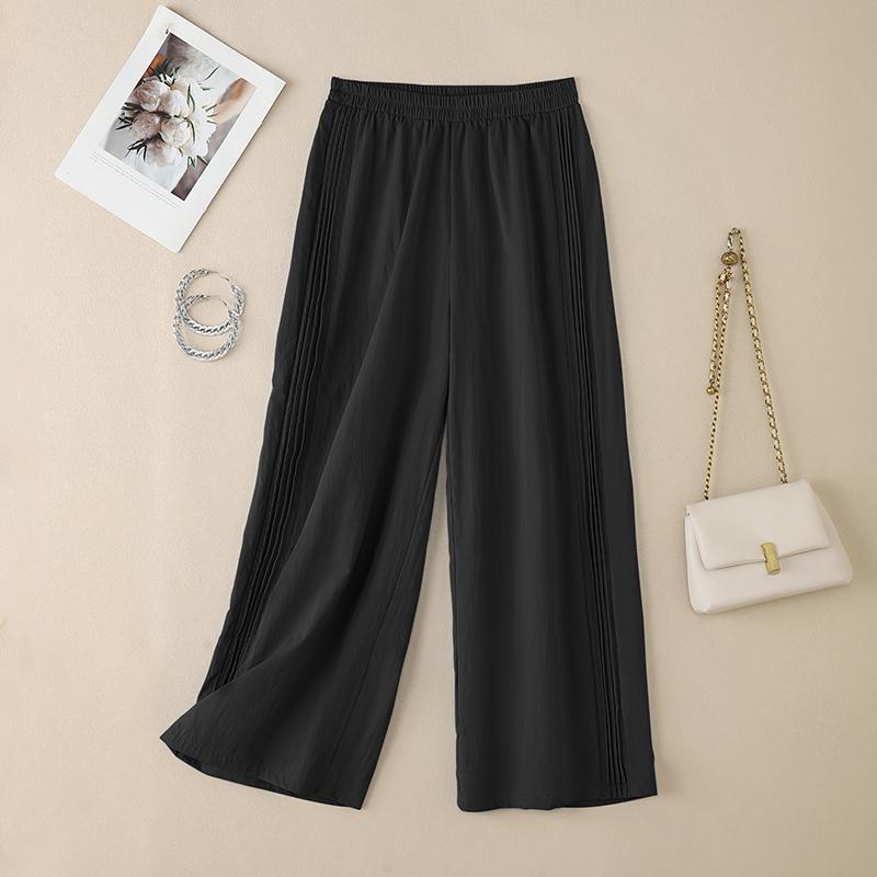 ZANZEA Women Casual Elastic Waist Solid Color Loose Pants