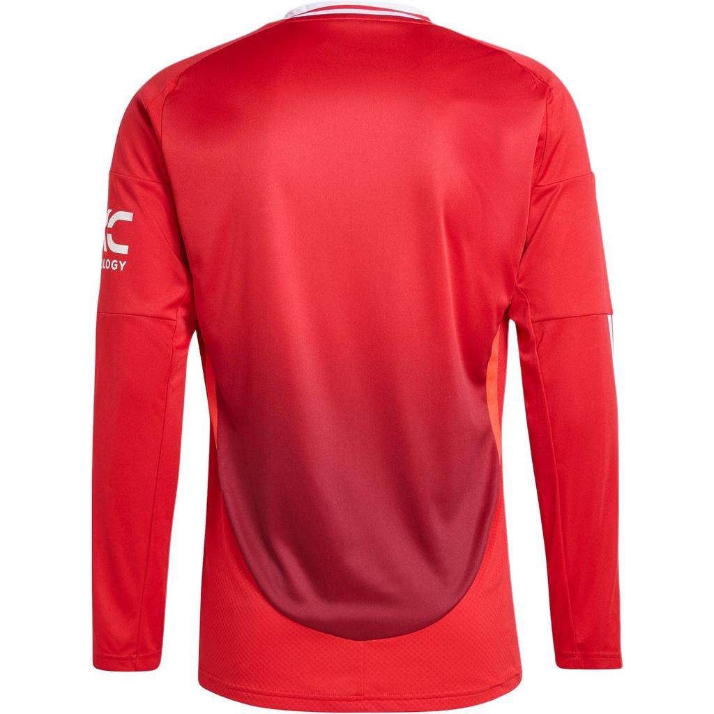 Adidas Manchester United 24/25 Home Jersey With Brand Logo Letter Print Pattern, Crew Neck, Long Sleeve Unisex Tops Red IT1971