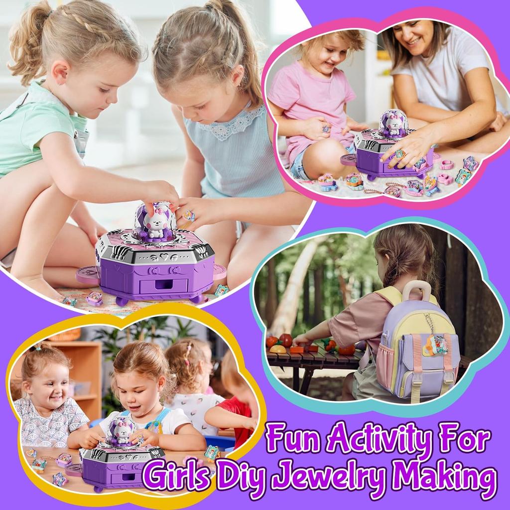 153Pcs Girls DIY Crafts Toy:Handmade Jewelry Magic Box for Girls Age 3+,Girls Ideal Brithday Gifts Chrismas Stuffer Stock