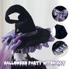 Lolita Party Hat Witch Black Pointed Hat Decorated with Stars, Bowknot Lace Magic Fairy Cosplay Halloween Costume Dress Up Hat