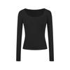Sultry U-Neck Long-Sleeve T-Shirt for Women - Autumn/Winter Base Layer