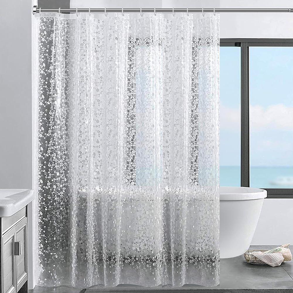 In-Stock 3D Eva Transparent Shower Curtain Liner - Waterproof & Thickened with Rings
