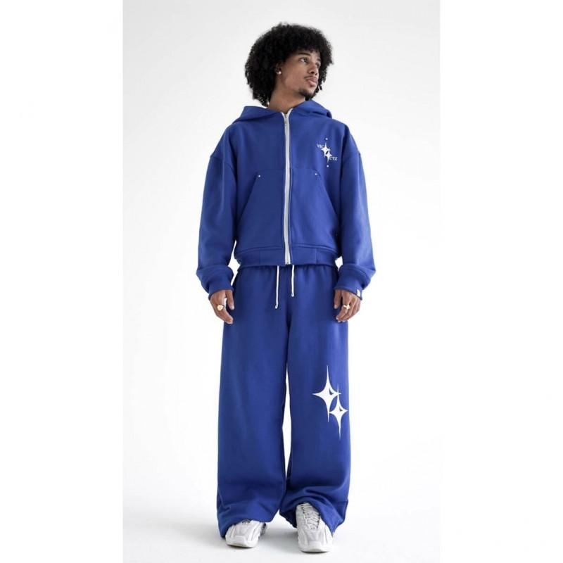 Unisex Winter Hooded Sweatshirt Pants Set Hip Hop Style Printed Oversized Casual Tracksuit Teens Adults