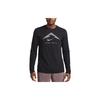 Dri-FIT Logo Print Crew Neck Long Sleeve T-Shirt Men Tops Black FN0827-010