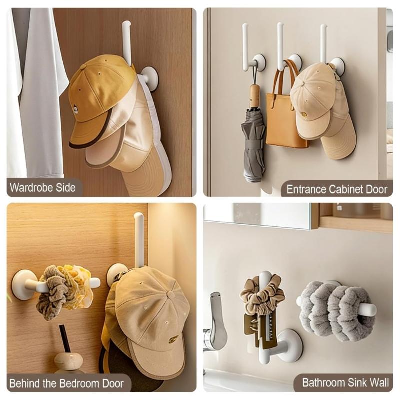2lots Plastic Hair Accessory Organizers Hook Wall Mounted Hair Tie Holder & Headband Hanger Easy To Install