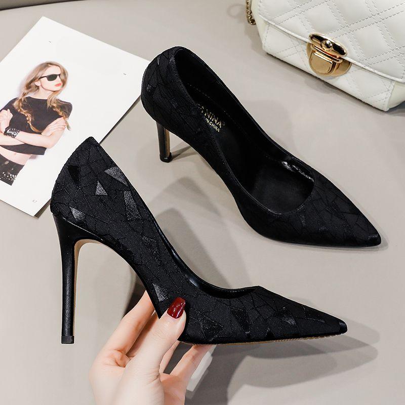 High Heel Pointed Toe Women's Shoes Summer Stilito Ladies Pumps 2025 Spring Footwear Chic and Elegant On Offer Wholesale 39 Shoe