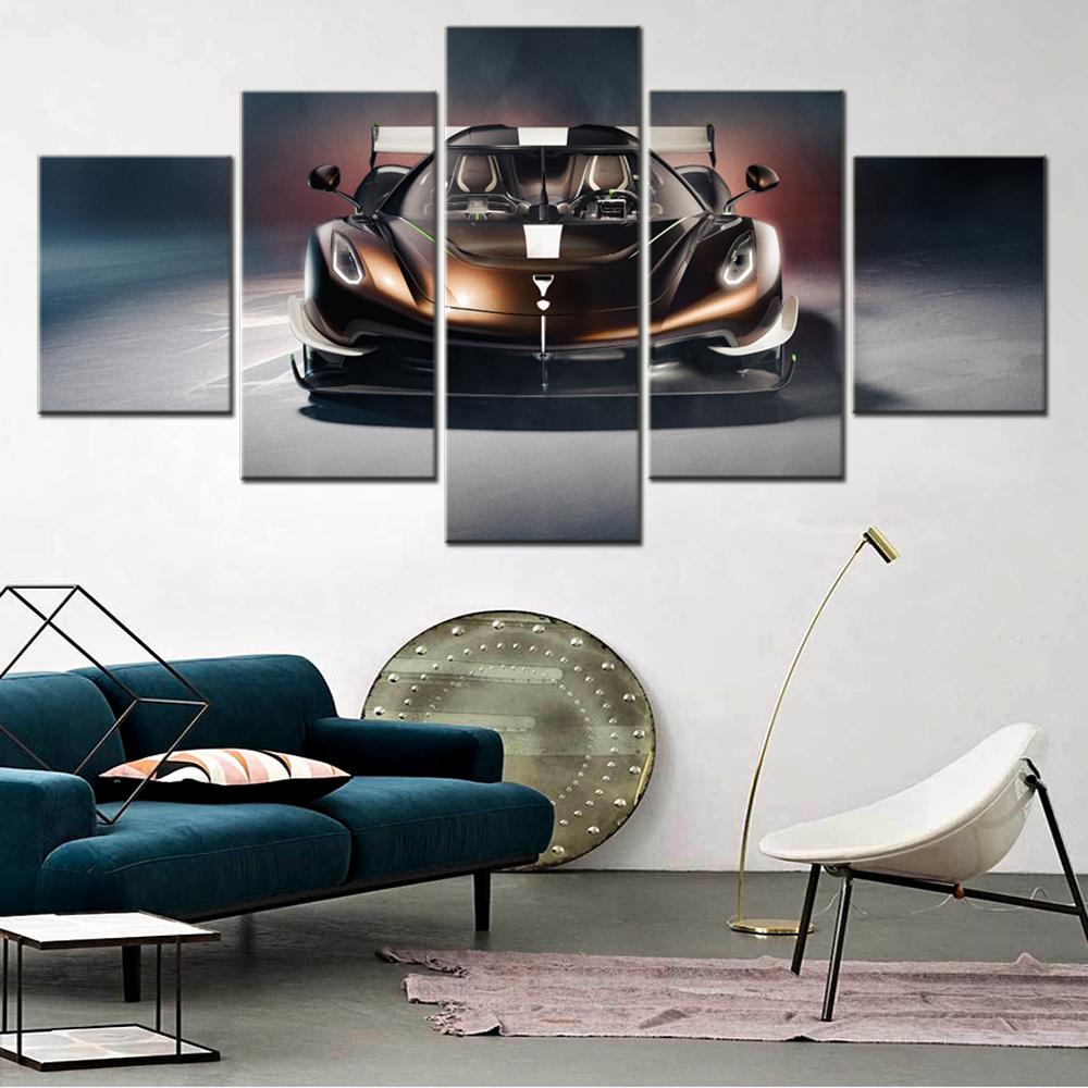 5 Pieces Canvas Wall Arts Poster Painting Cars Spear Wallpaper Home Decor Picture Printing For Living Room Image Artwork