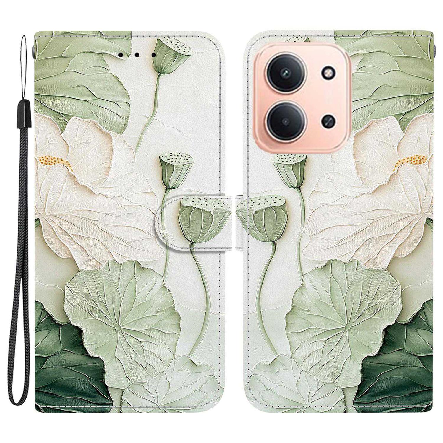 

For Xiaomi Redmi 15C 4G (EU) (173mm)/15C 5G (EU) (173mm)/Poco C85 4G (173mm) Case Pattern Printing Leather Phone Cover with Strap