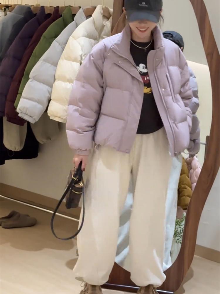 Women's 2024 Winter Down Cotton Short Stand-Up Collar Loose-Fit Jacket